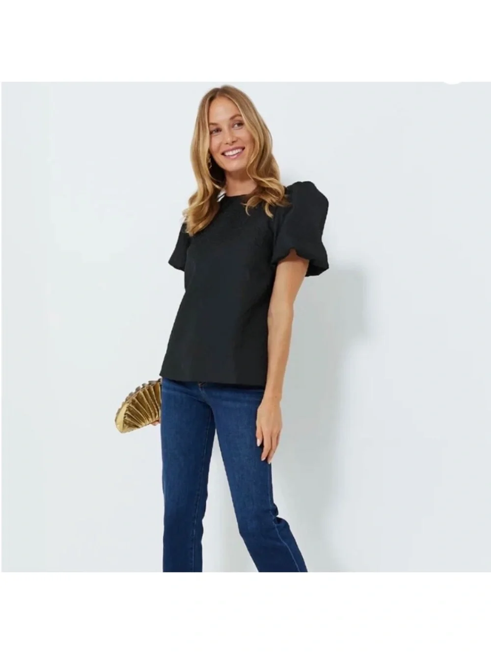 POMANDER PLACE Black Jacquard Lyla Blouse